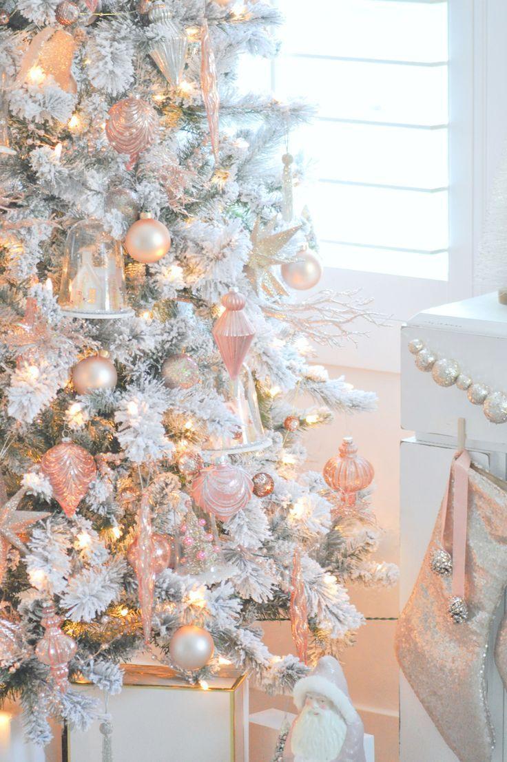 736x1107 Christmas Wallpaper HD Rose Gold
