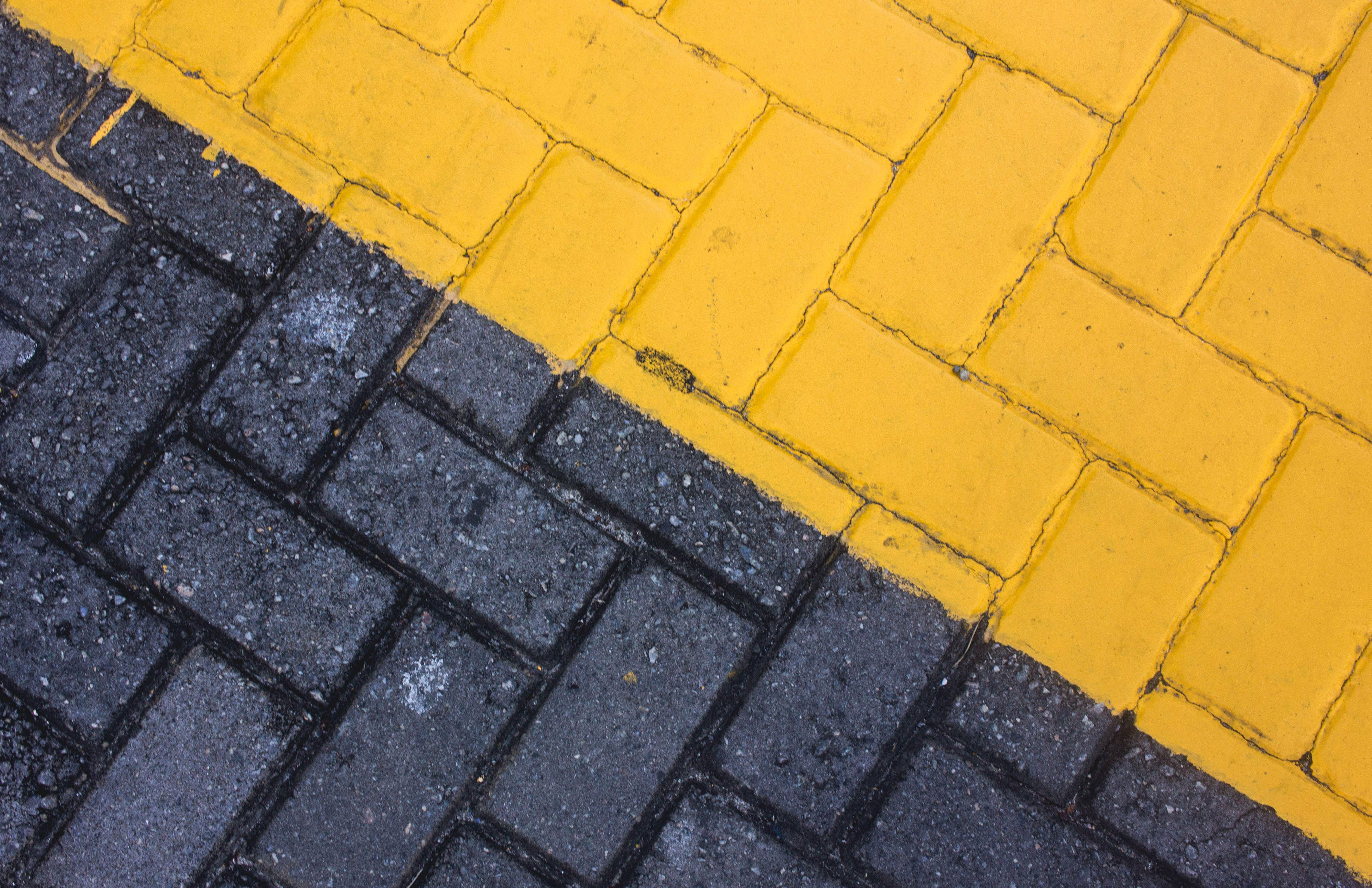 8192x5299 Road, pavement, sidewalk and yellow HD photo by Felipe Correia. Stock image free, Yellow textures, Aesthetic wallpaper
