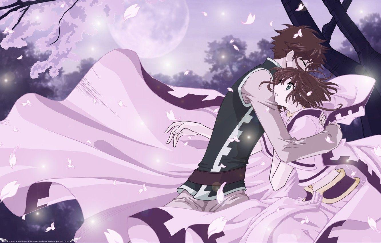 1332x850 Wallpaper girl, romance, anime, art, hugs, guy, Tsubasa Reservoir Chronicles image for desktop, section прочее