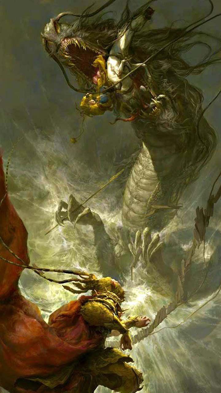 720x1280 Sun Wukong. Lukisan, Painting, Mitologi
