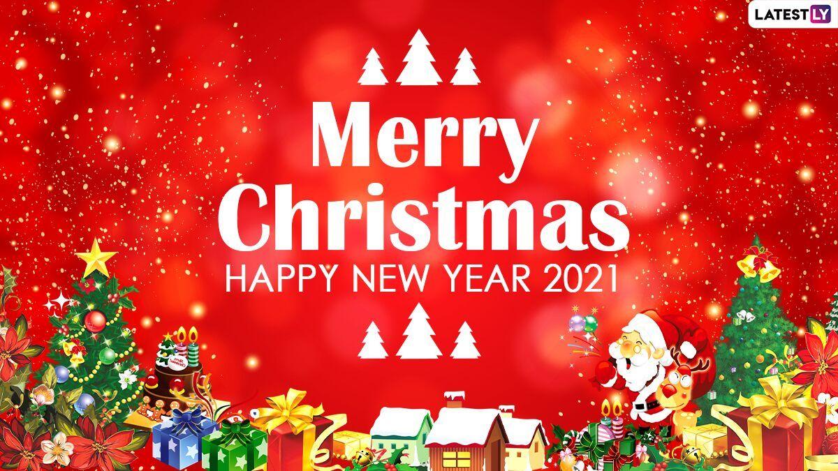 1200x675 Merry Christmas and Happy New Year 2021 Image & HD Wallpaper For Free Download Online: Celebrate Holidays Season With WhatsApp Stickers and GIF Greetings