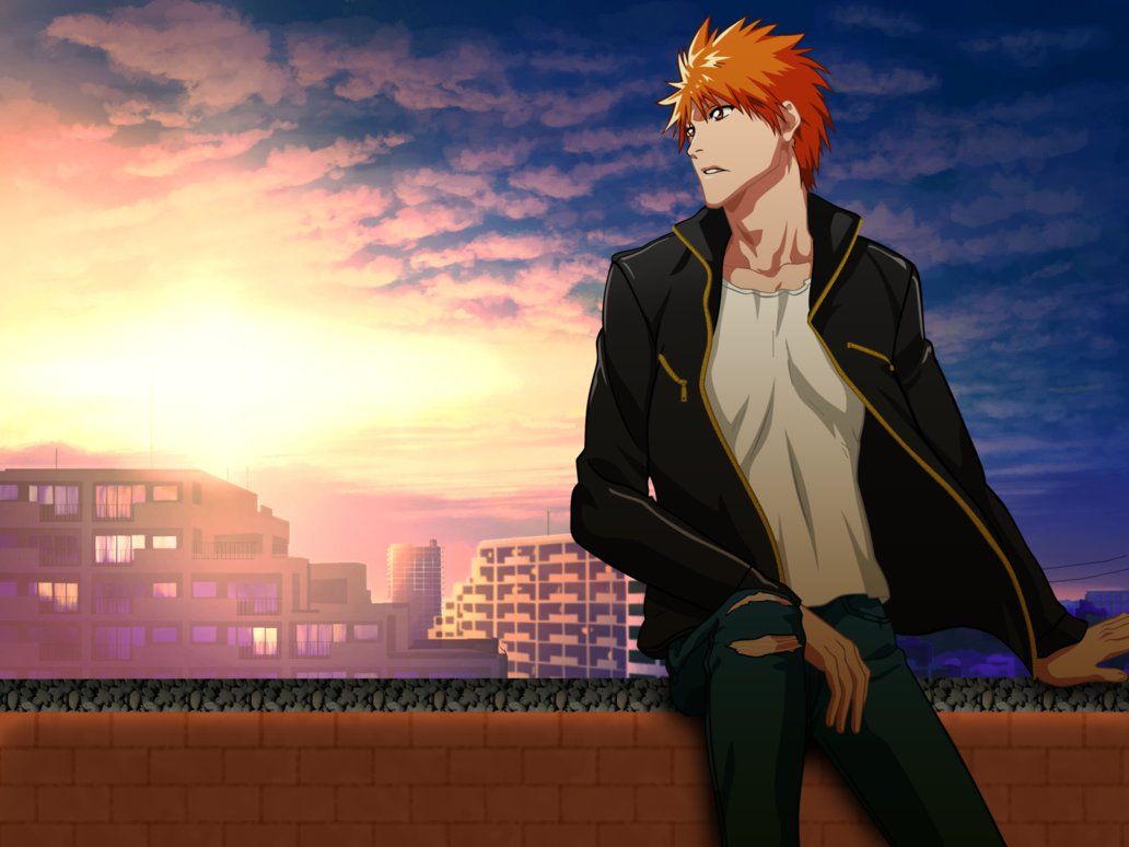 1032x774 ║#OpenRP #BleachRP #MVRP║ Having just ran an errand for Unagiya, Ichigo made it to one of the top hills of Karakura Town, spectating the beautiful sunset as orange and blue mixed in