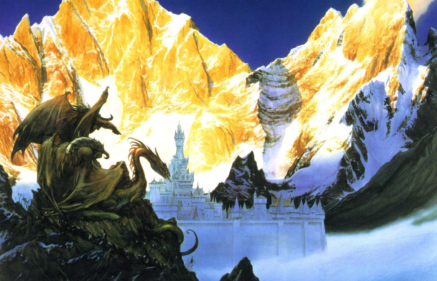 prompthunt: beautiful secret city of the elves gondolin on top of a  mountain, magical gloomy mystical. by konstantin razumov, fractal flame,  chiaroscuro, highly detailded