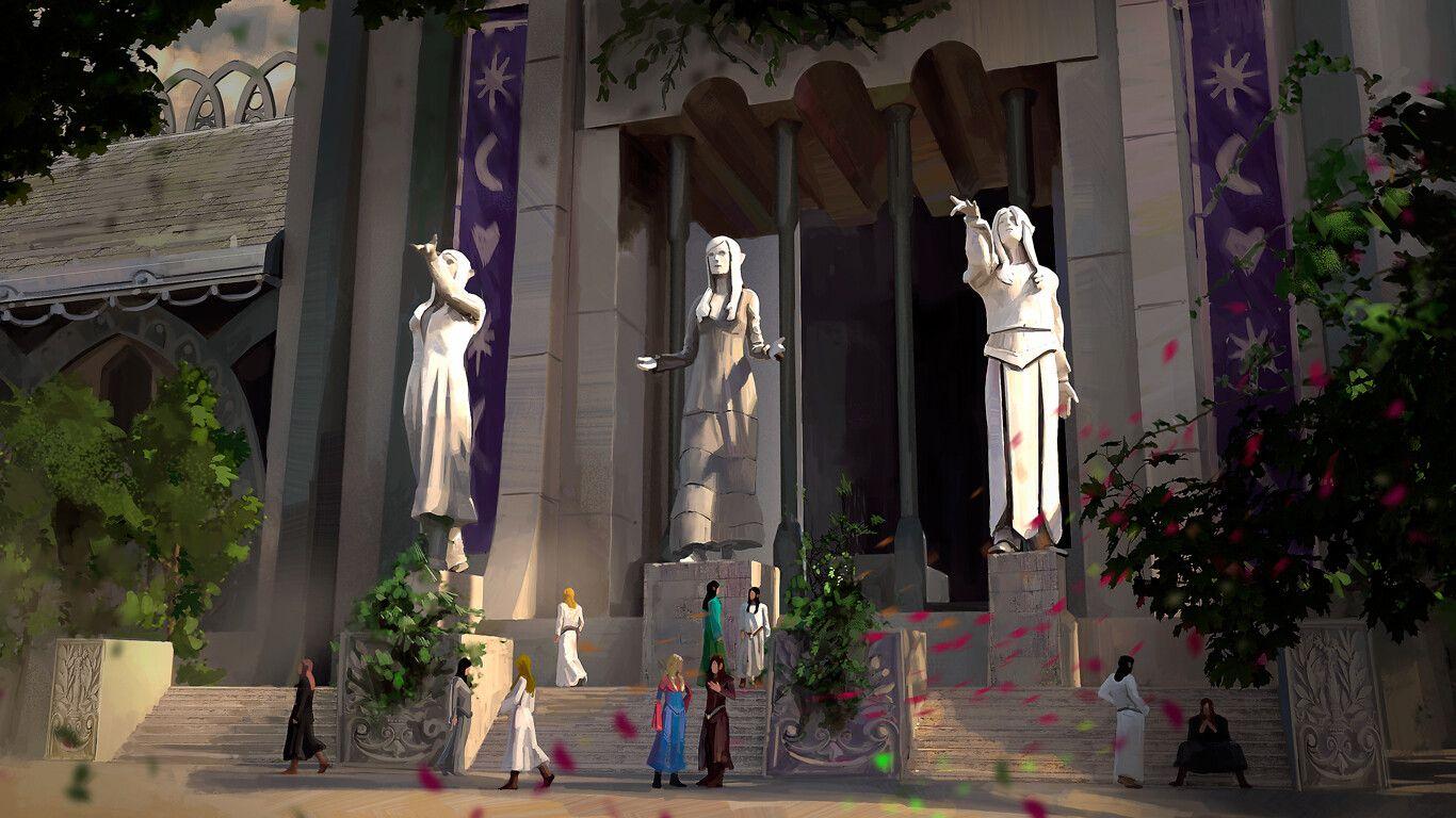 1366x768 Nicolas Chacin Artwork temple concept the Silmarillion