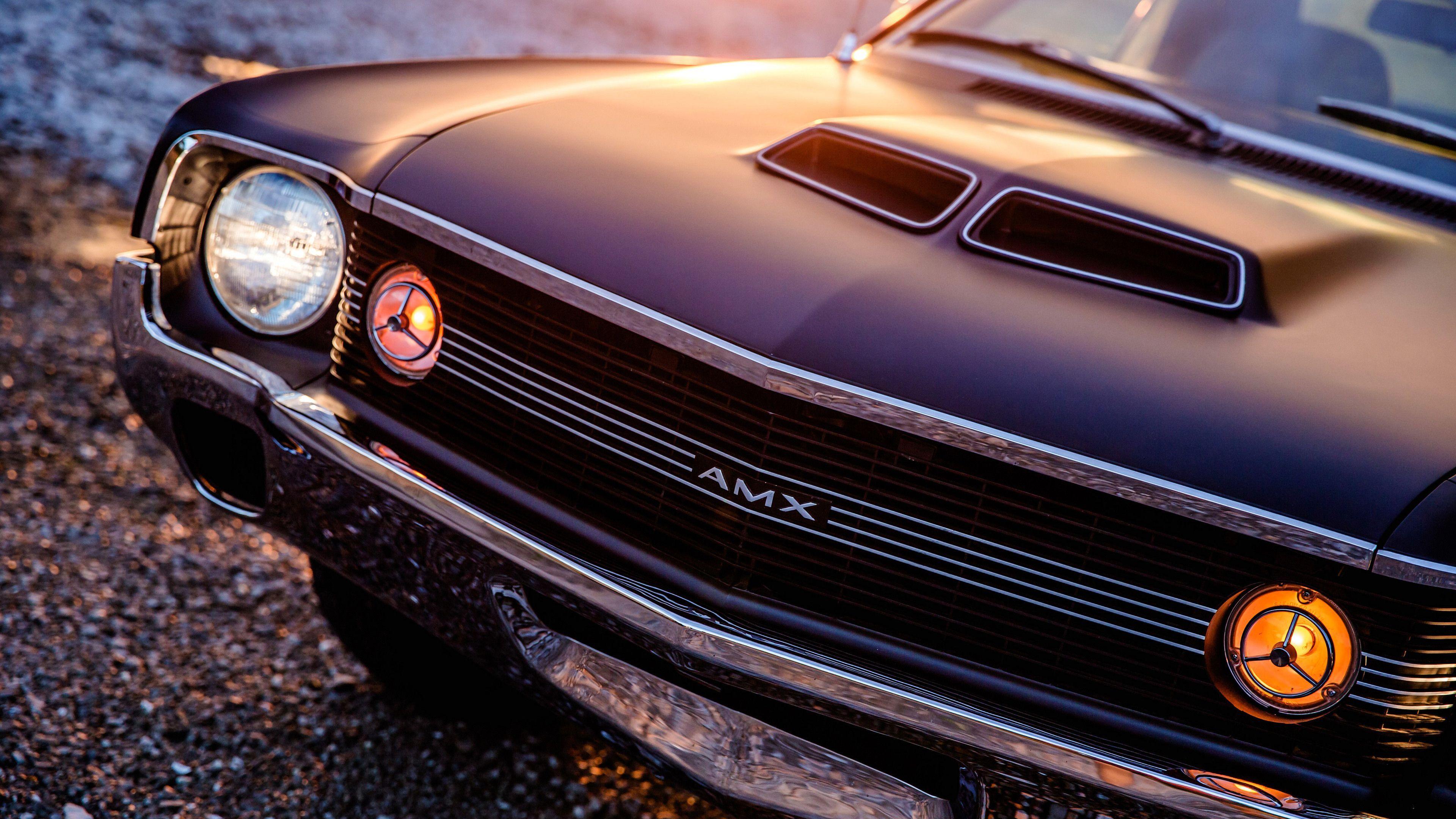 3840x2160 AMC AMX 4K Vintage Wallpaper, Hd Wallpaper, Cars Wallpaper, 4k Wallpaper. Car Headlights, Car Wallpaper, Car