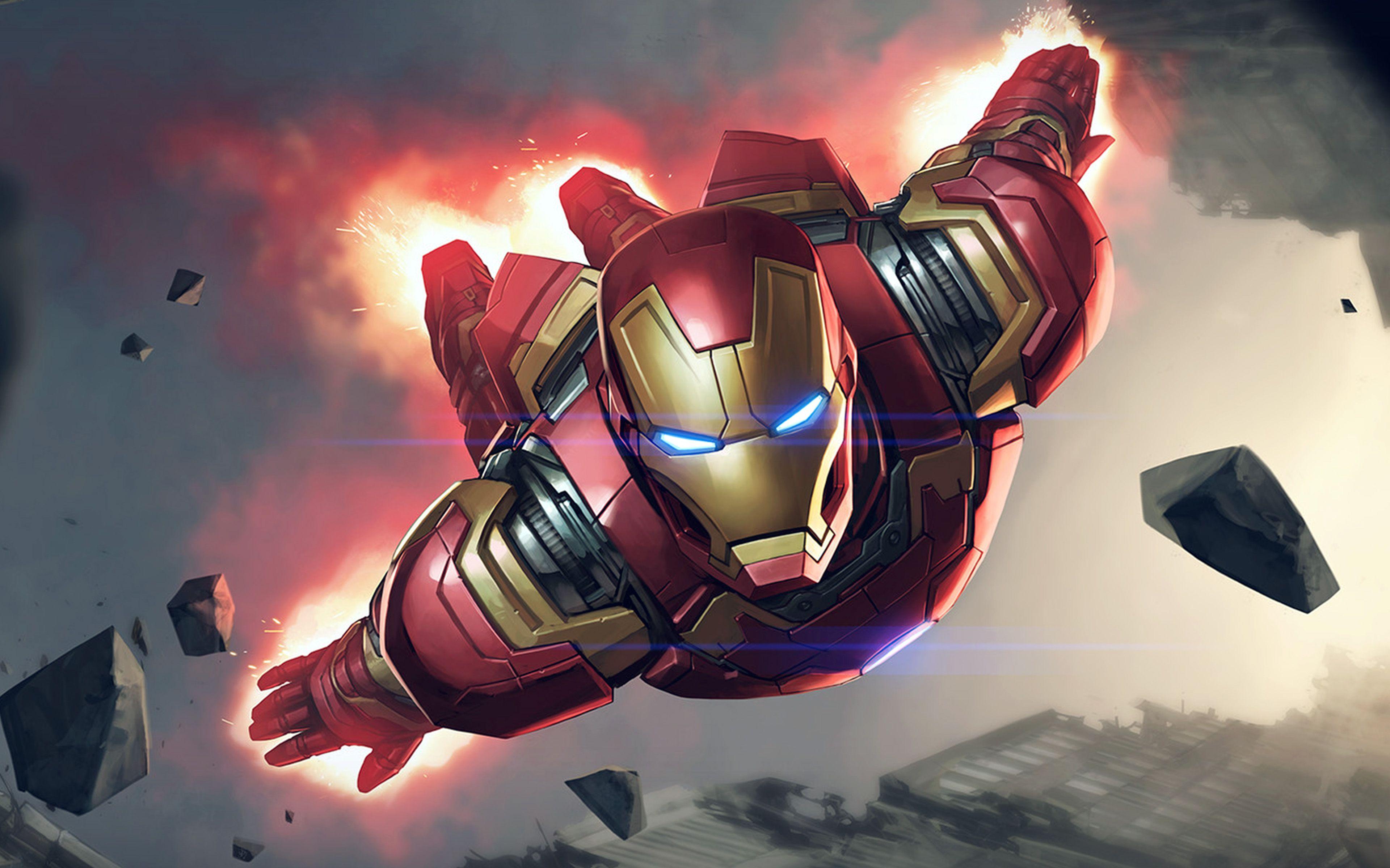 3840x2400 wallpaper for desktop, laptop. ironman hero marvel illustration art blue