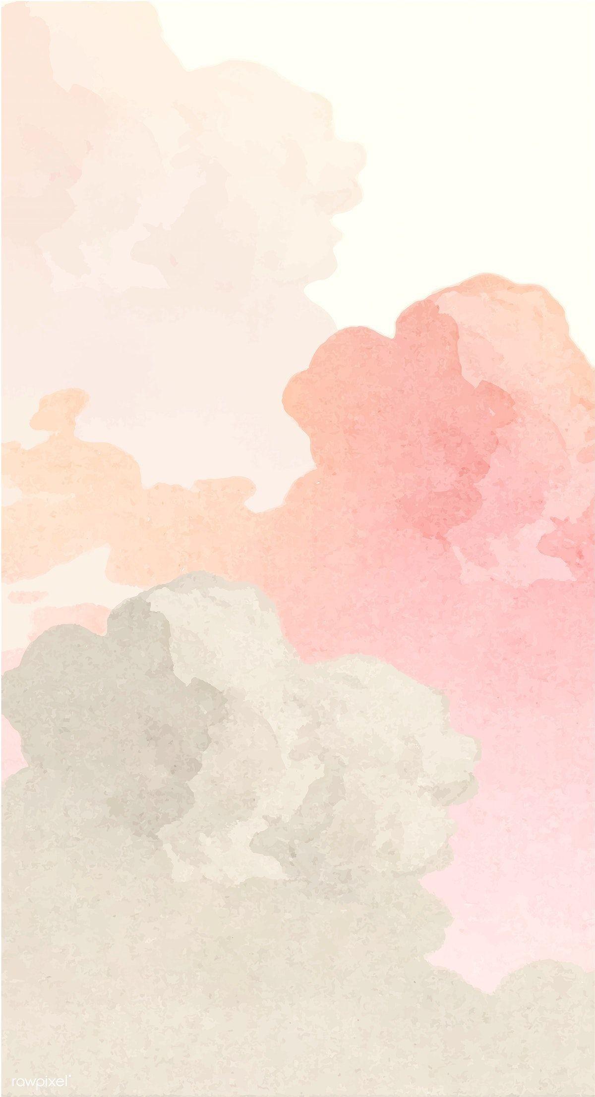 1200x2214 BACKGROUND. Pink clouds wallpaper, Watercolor wallpaper, Cloud wallpaper