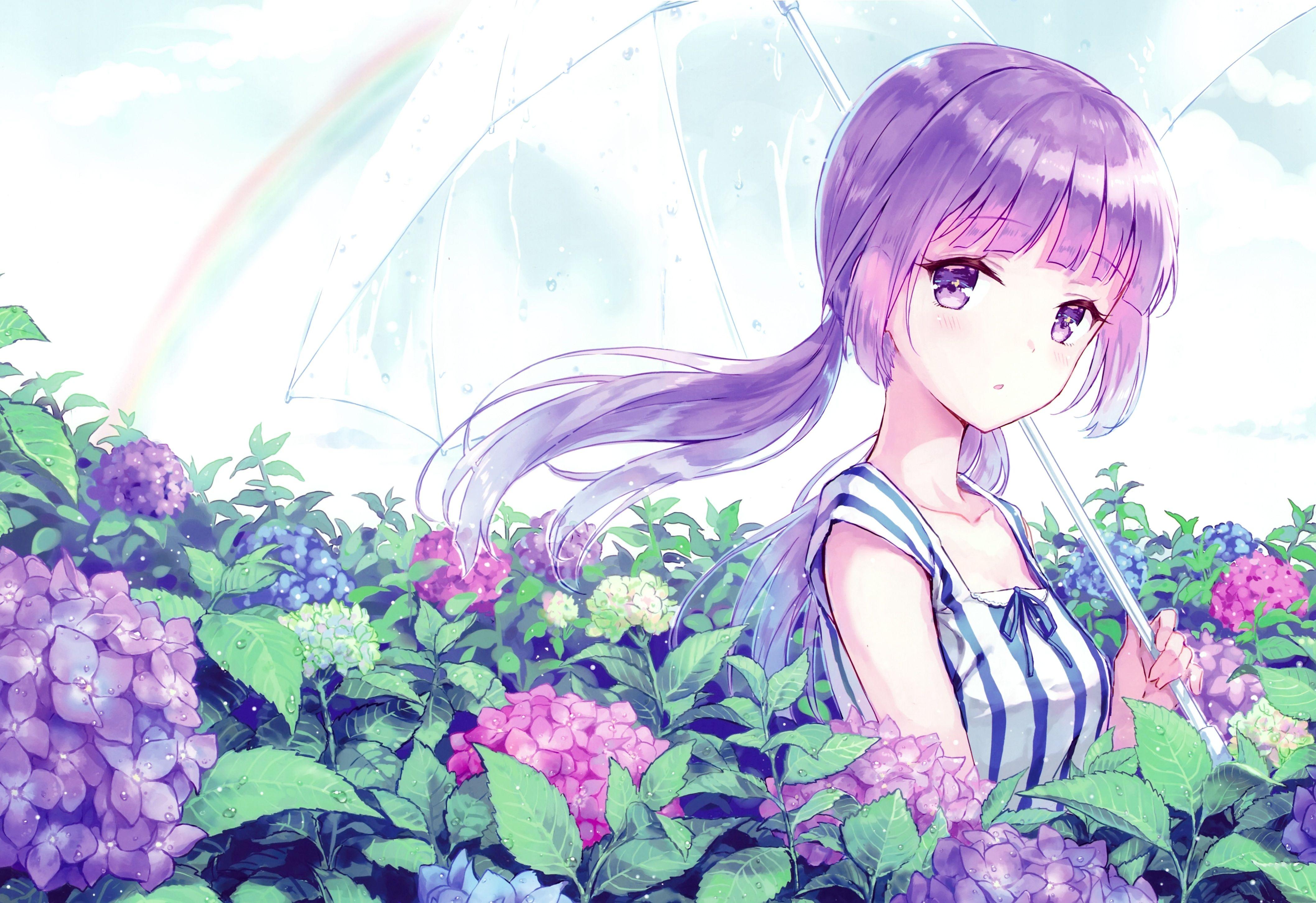 Anime girl with dark purple hair - ukraineclear