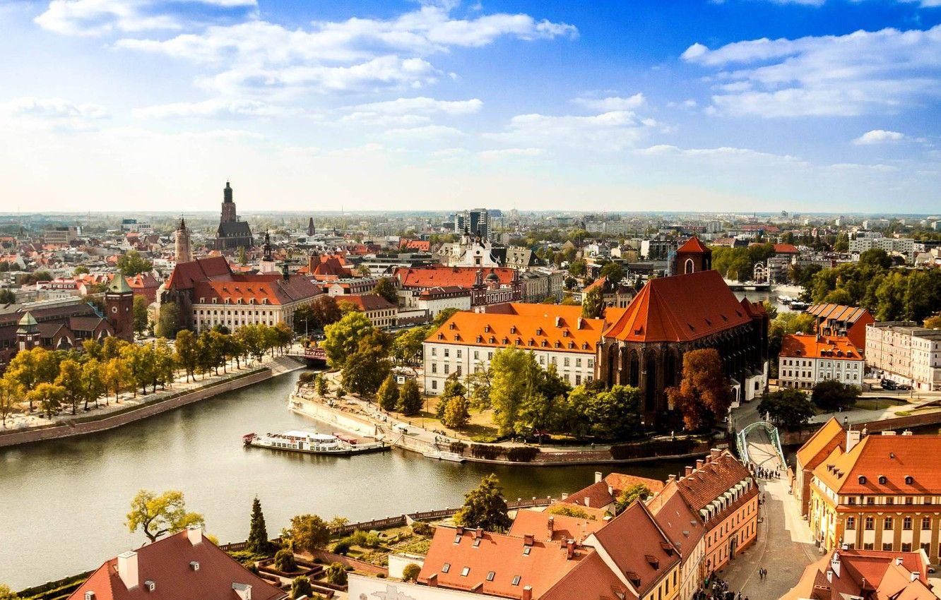 1332x850 Wallpaper river, home, Poland, Wroclaw, Oder image for desktop, section город