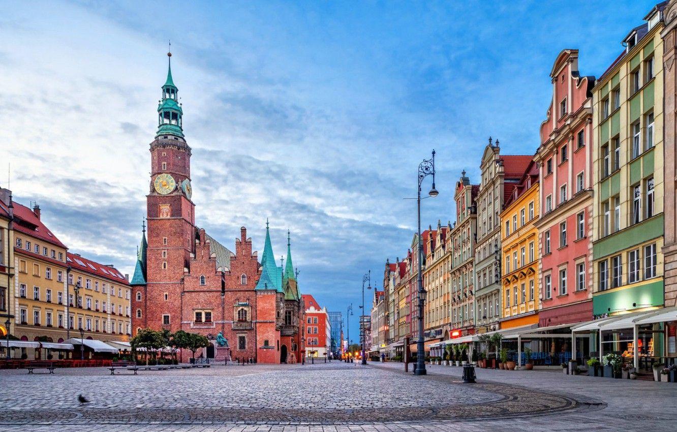1332x850 Wallpaper home, Poland, town hall, Wroclaw, Market square image for desktop, section город