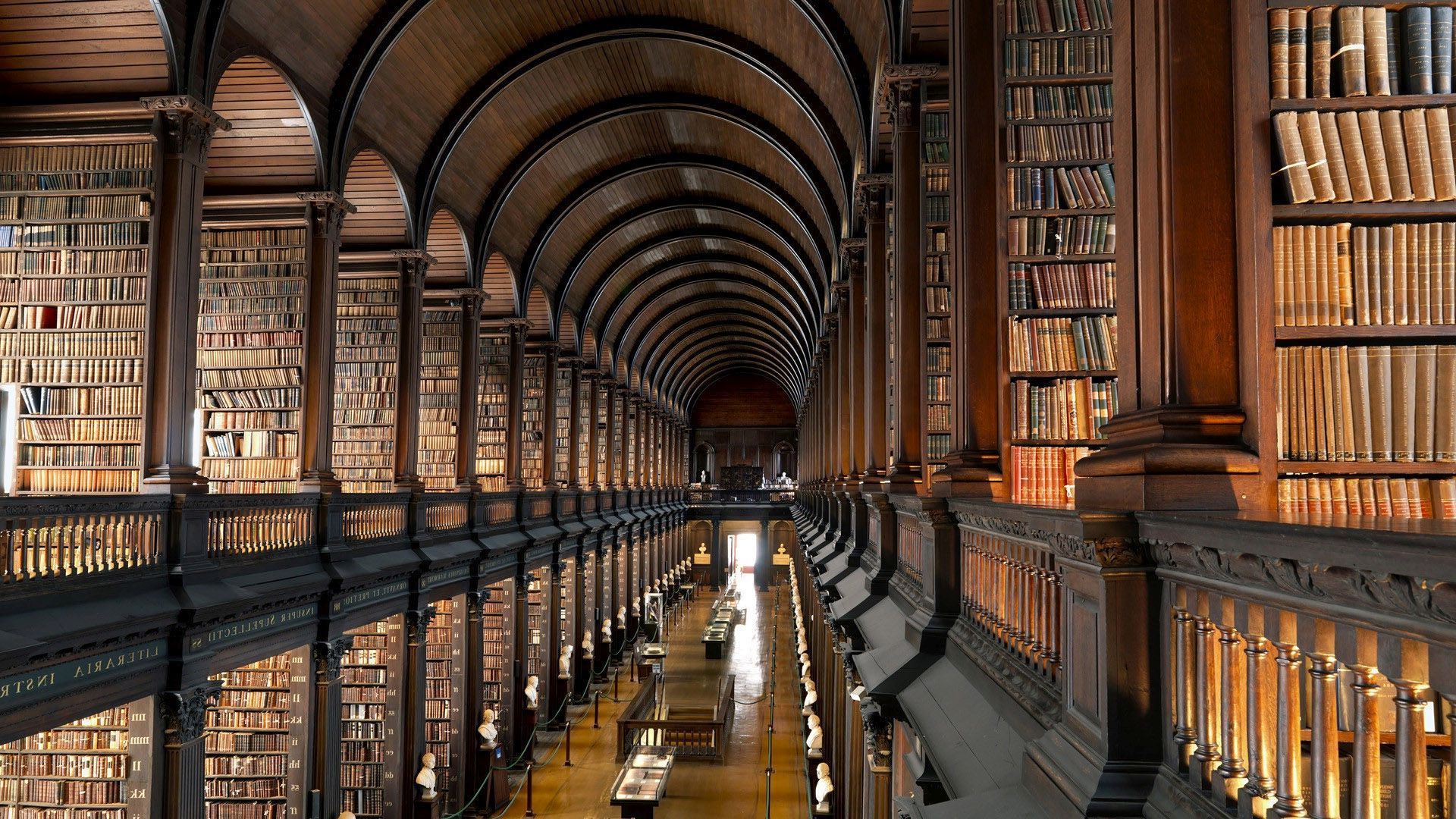 1920x1080 Gothic Library Wallpaper