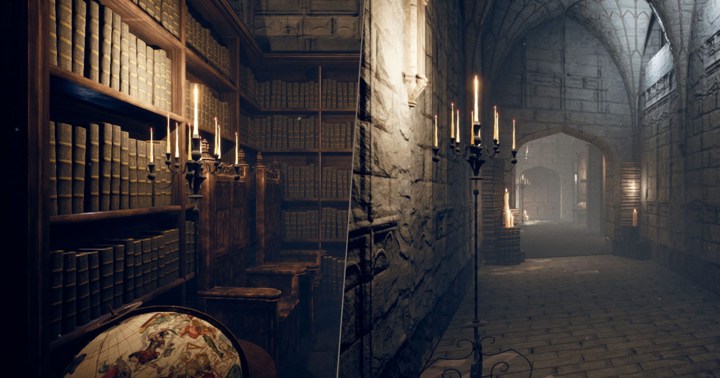 2440x1281 CGMA Student Project: Gothic Library