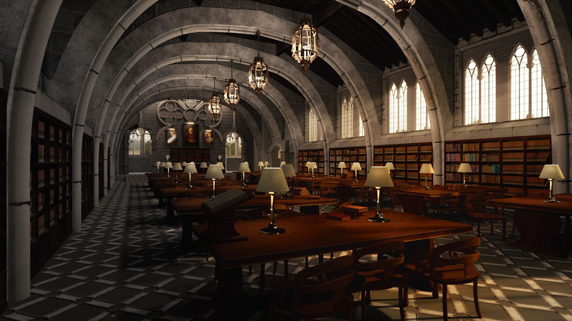 1920x1080 Gothic Library (2). Image - Behance