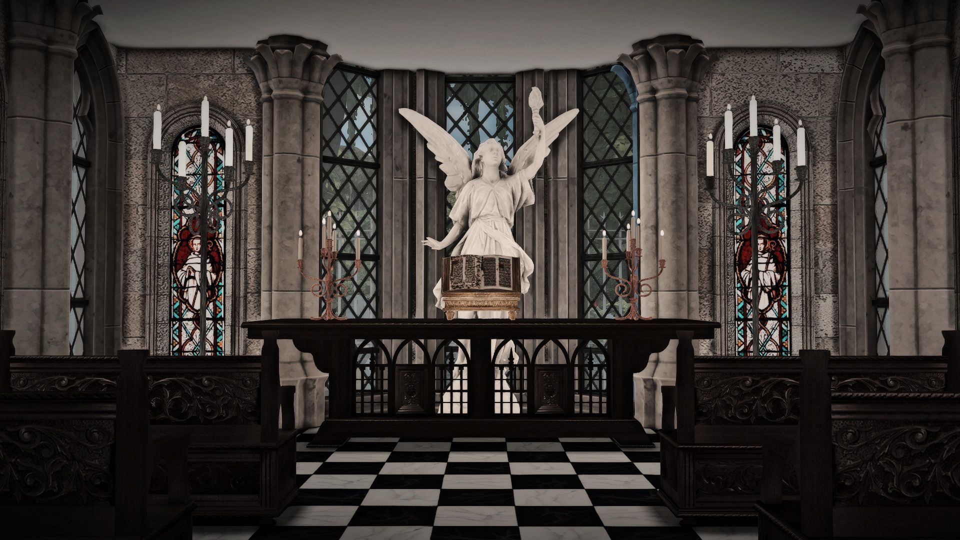 1920x1080 Gothic Library Sims 4 Rooms / Lots