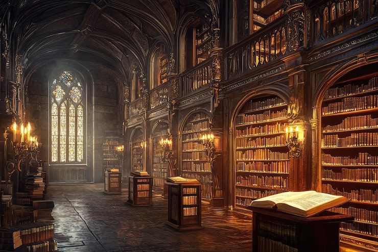 740x494 Gothic library Image Download on Magnific (formerly Freepik)