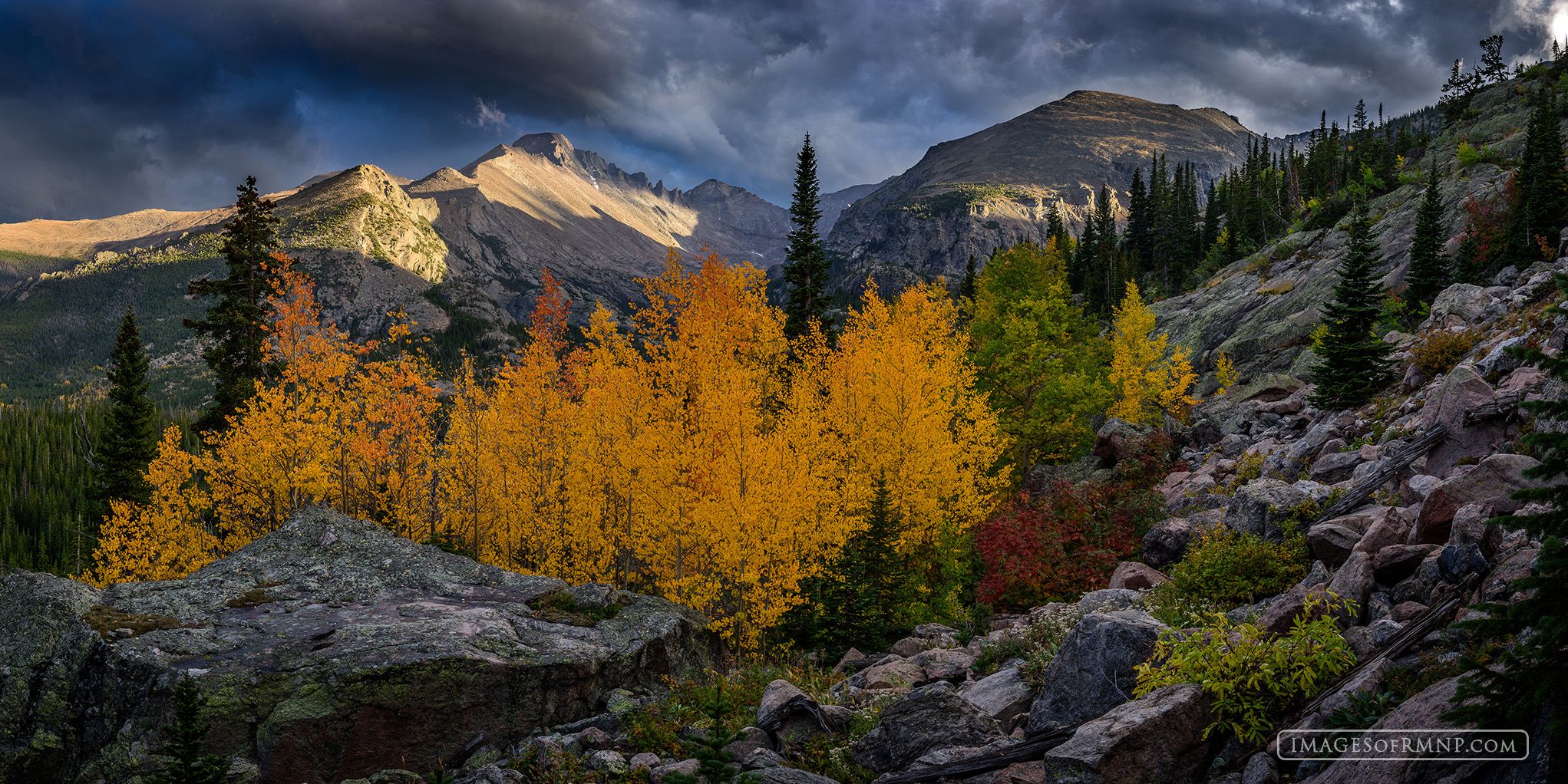 2043x1022 Autumn Dreams Pano. Rocky Mountain National Park. Image of Rocky Mountain National Park
