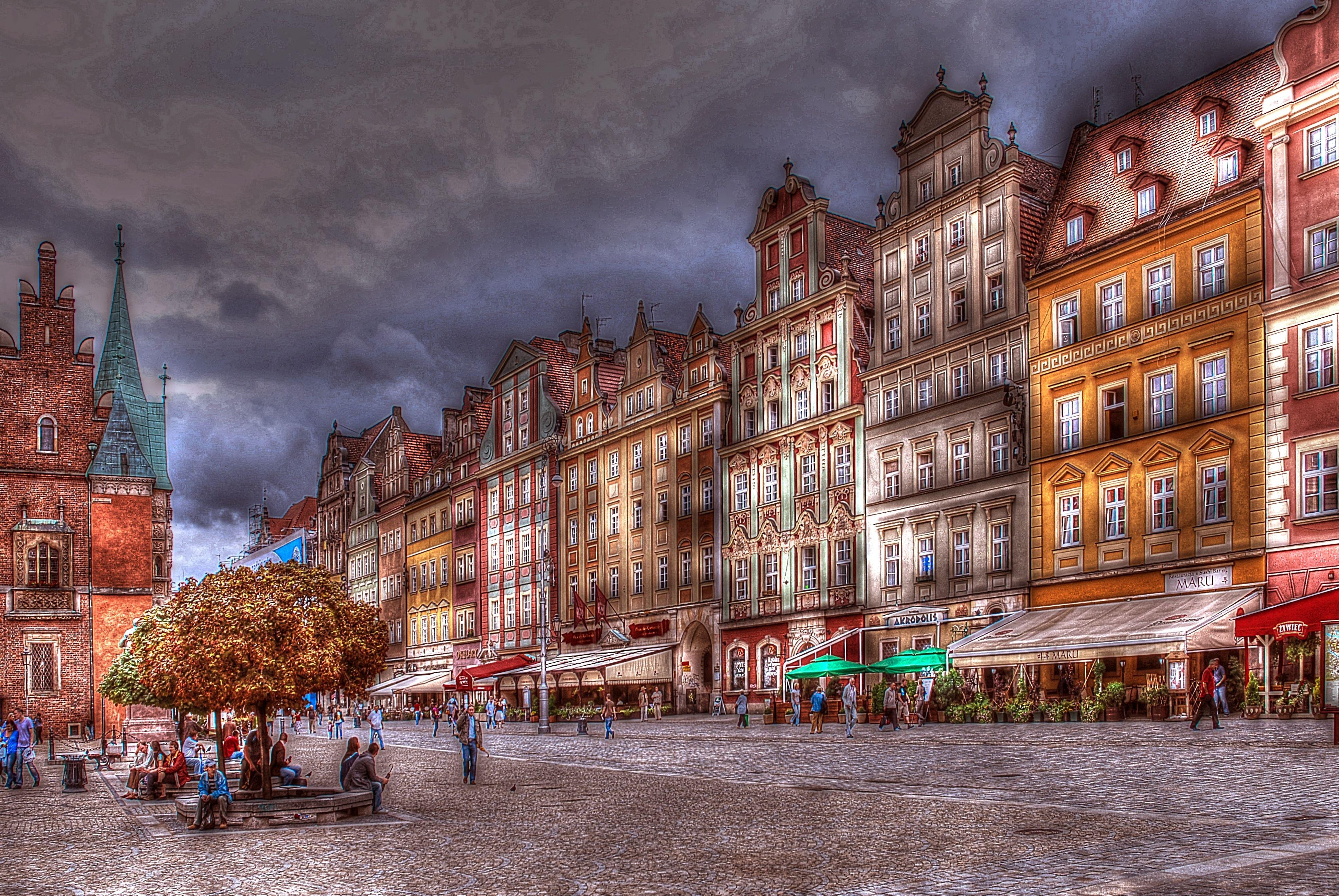 3872x2592 wallpaper. Wrocław, Architecture, Townhouses
