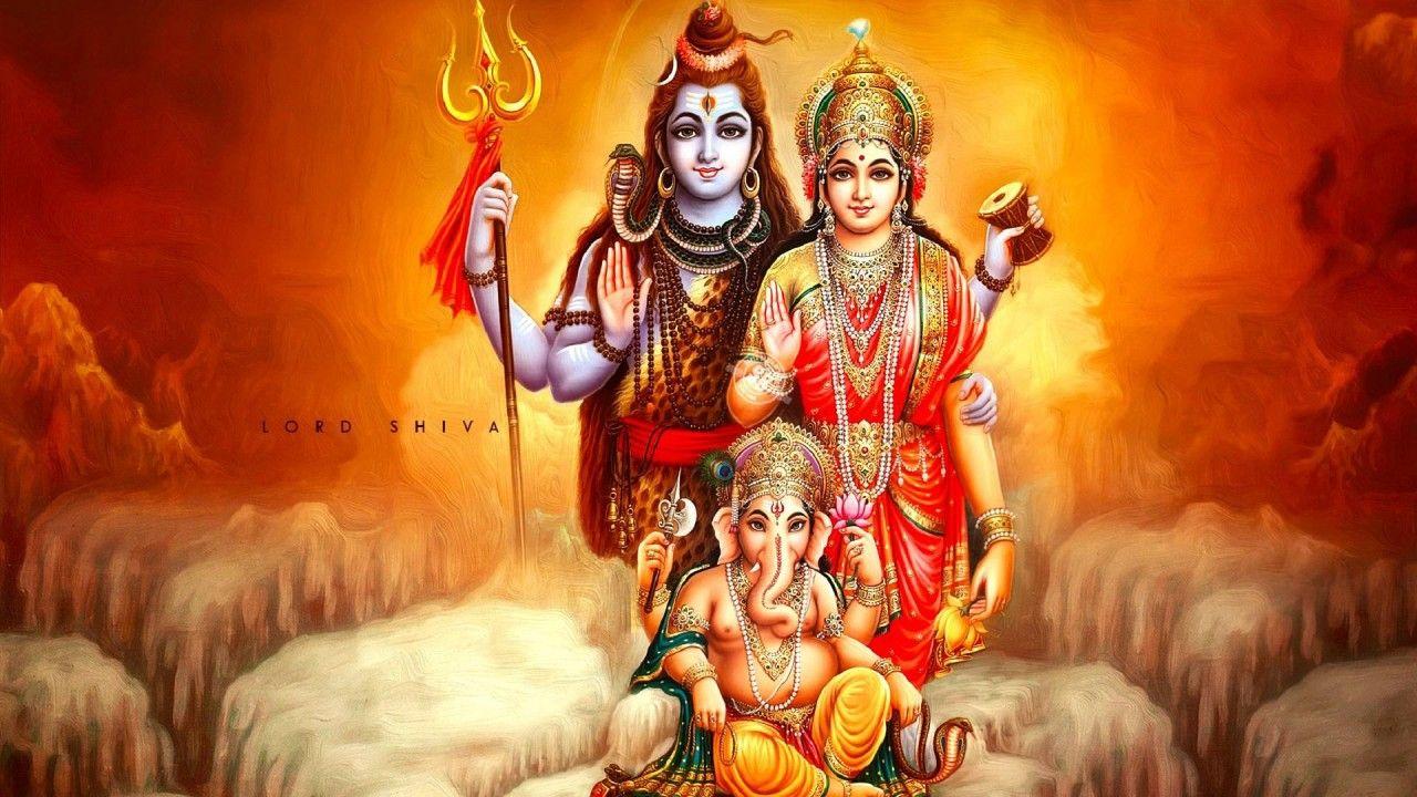 1280x720 God Shiva Parvathi Vinayaga HD Wallpaper
