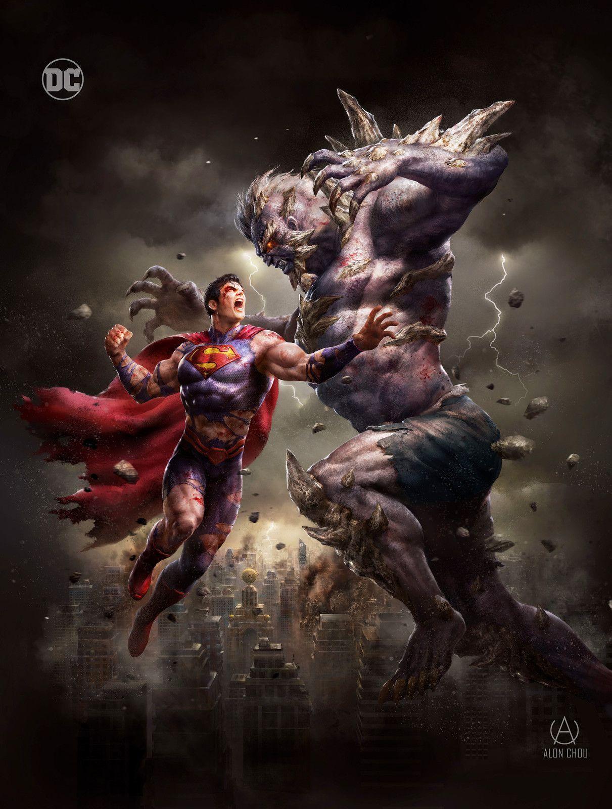 1211x1600 Death of Superman by Alon Chou on. Superman art, Superman artwork, Superman comic