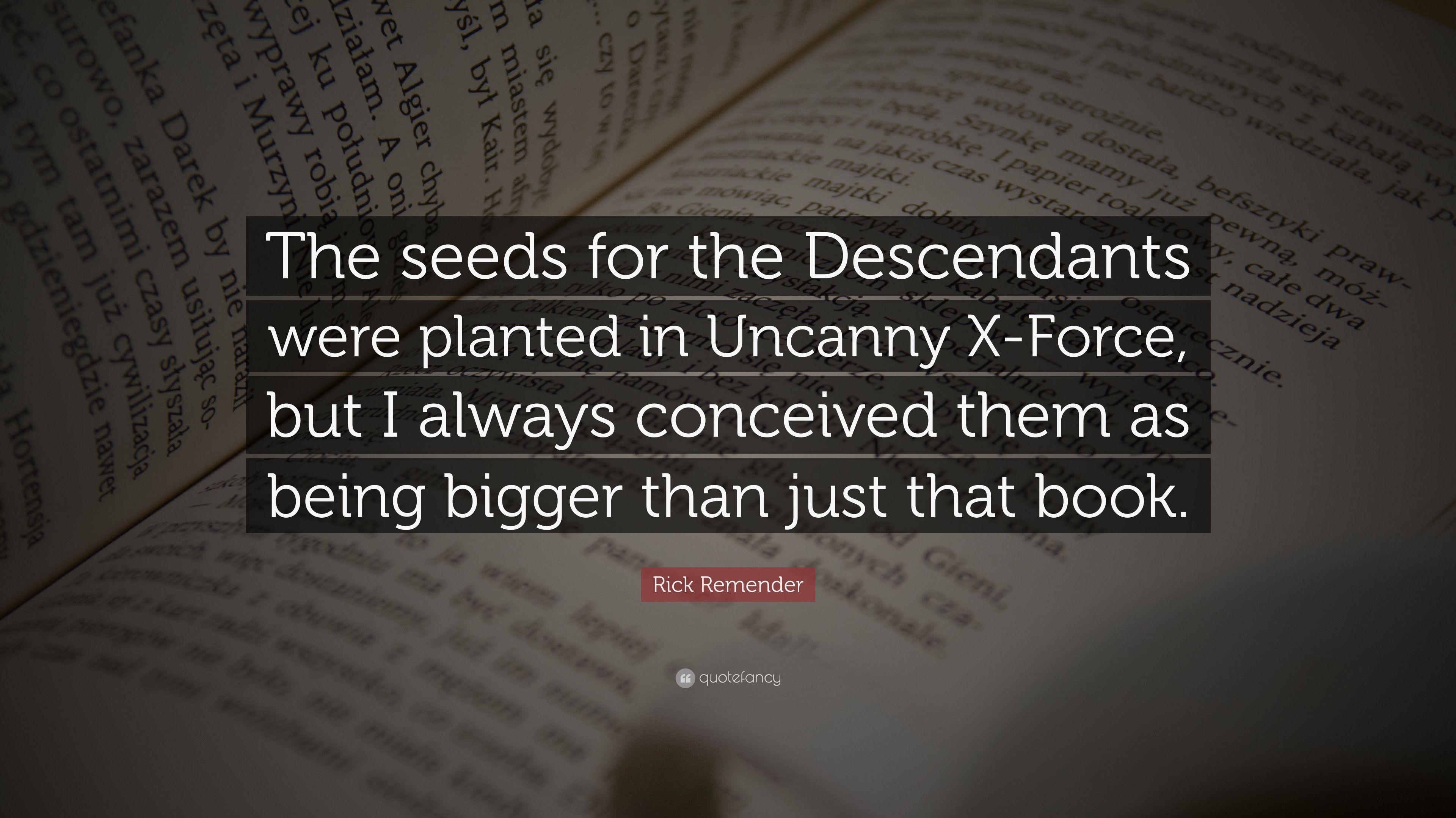 3840x2160 Rick Remender Quote: “The seeds for the Descendants were planted