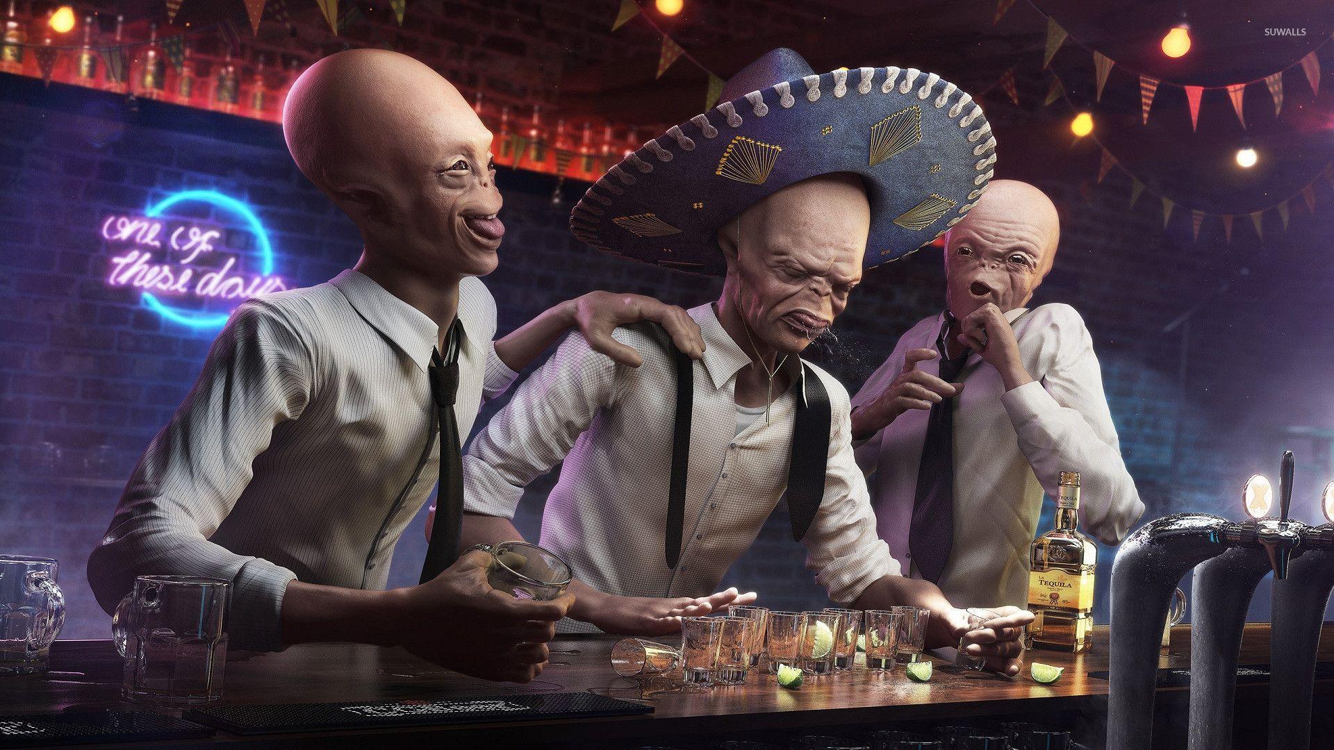 1920x1080 Drunk aliens in a bar wallpaper wallpaper