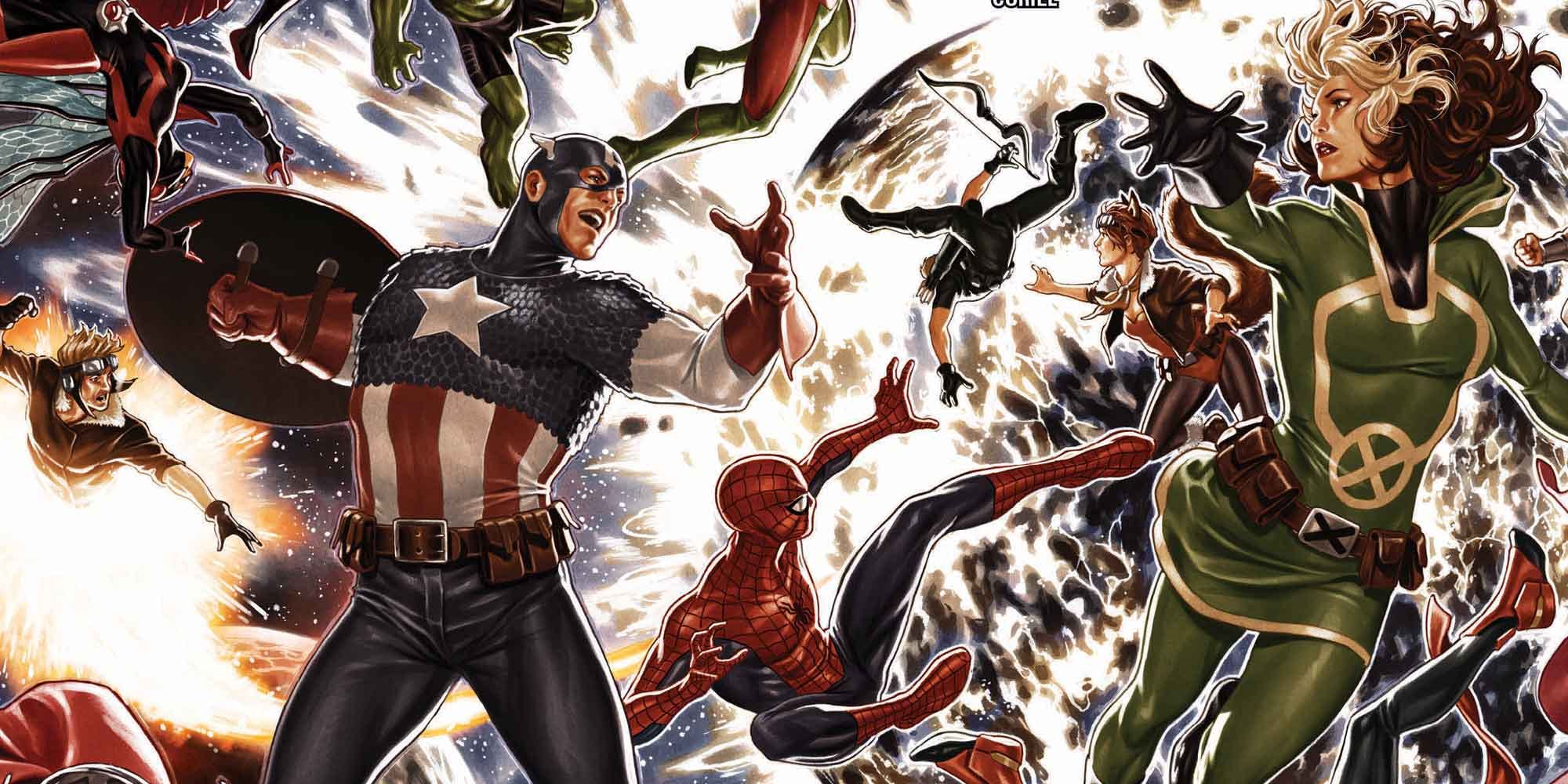 2000x1000 Avengers: No Surrender Cover Evokes DC Comics' Crisis
