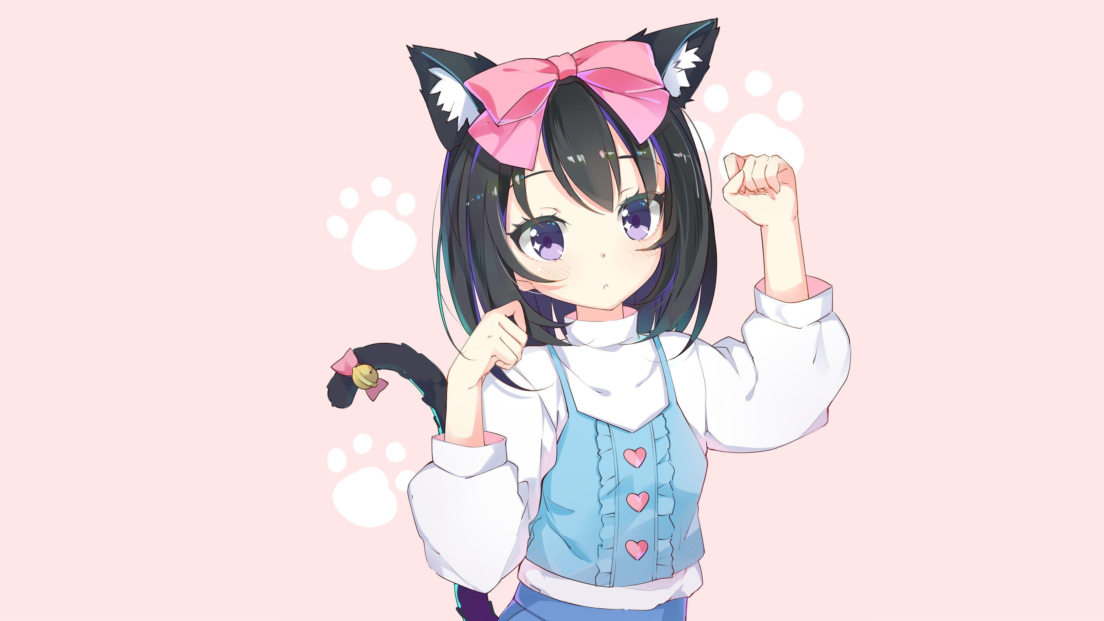 3840x2160 Cute Anime Cat Girl Wallpaper