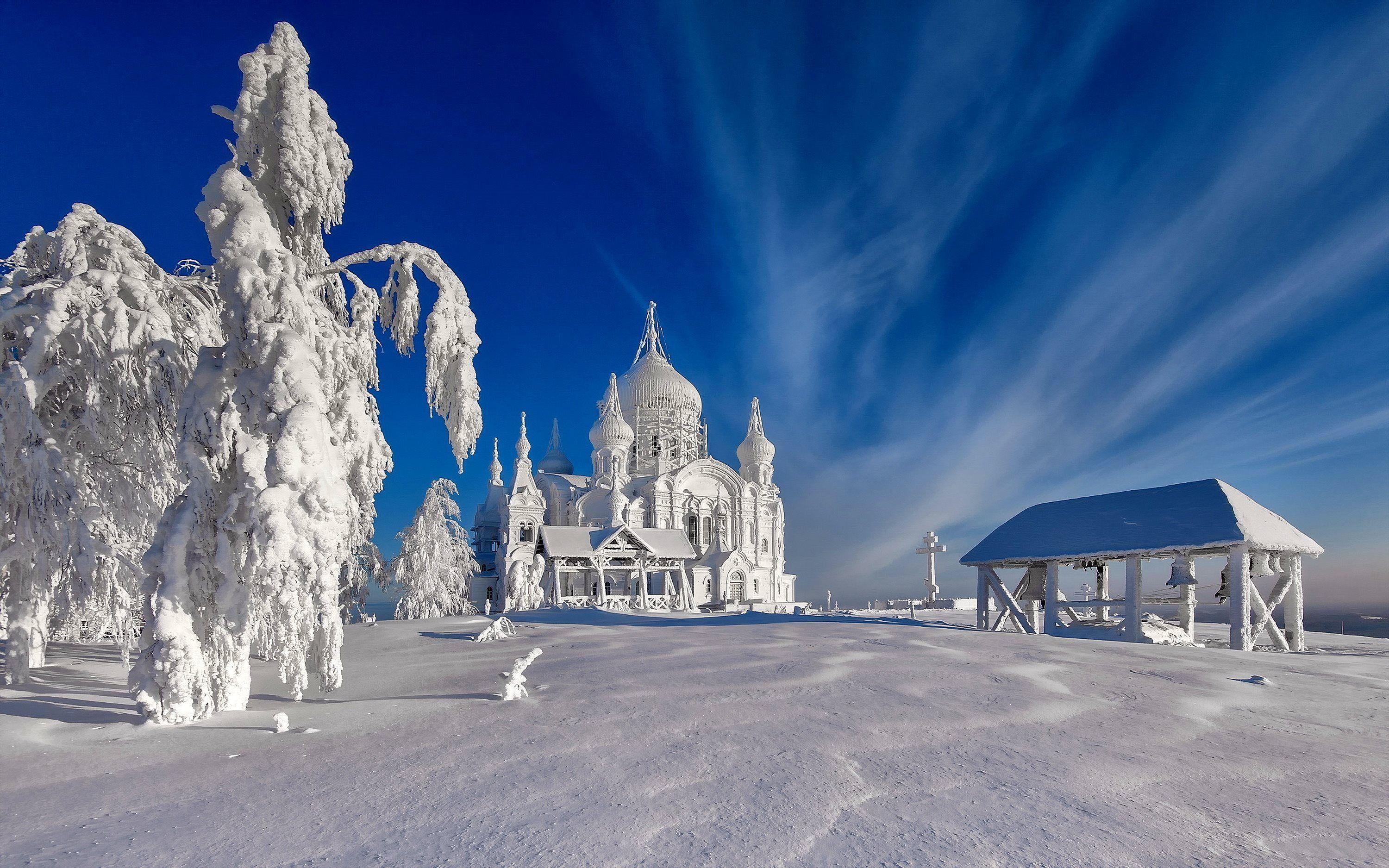 3000x1875 Download wallpaper frost, snow, winter, ural mountains, belogorsky monastery, russia for desktop with resolution 3000x1875. High Quality HD picture wallpaper