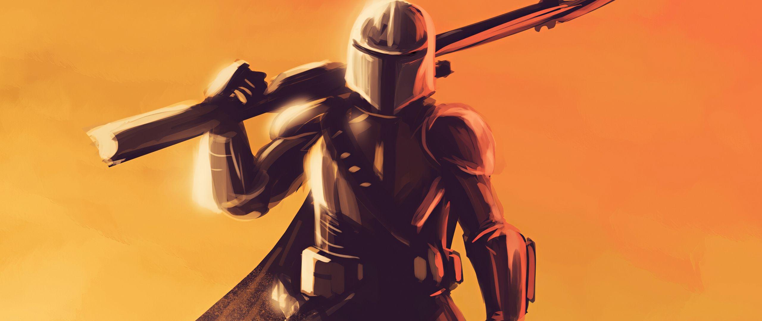 2560x1080 Download 2560x1080 wallpaper artwork, soldier, star wars, the mandalorian, dual wide, widescreen, 2560x1080 HD image, background, 23609