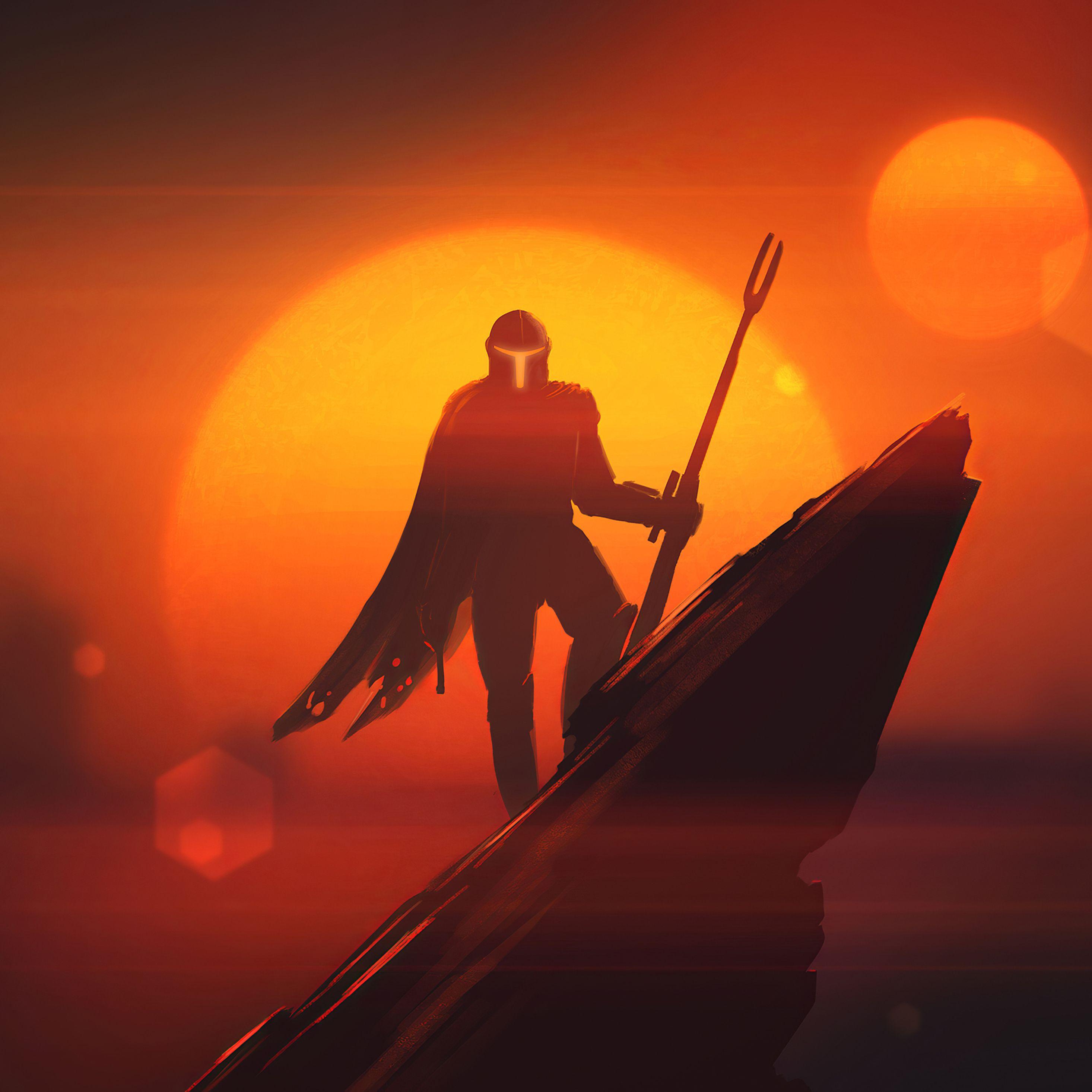 2932x2932 Star Wars The Mandalorian 4k Ju HD Wallpaper