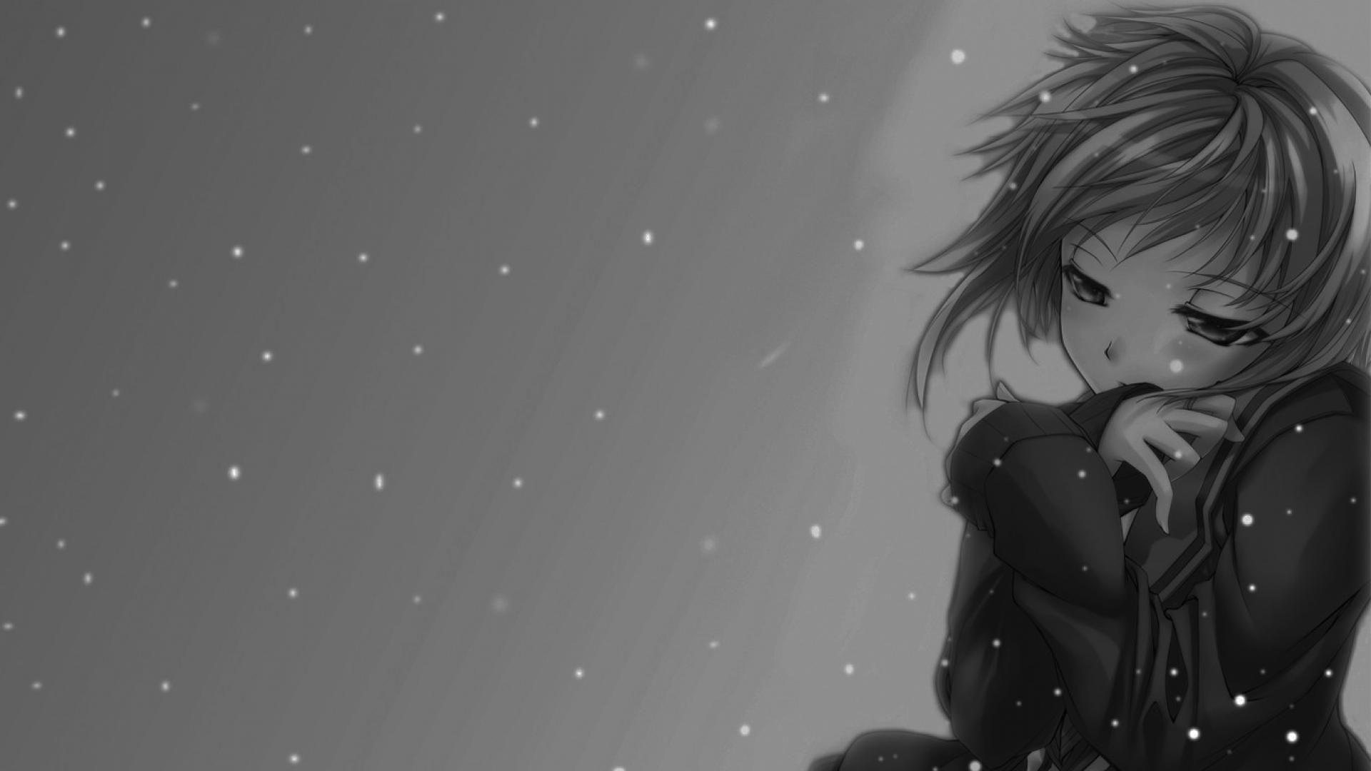 1920x1080 Grayscale Anime Wallpaper