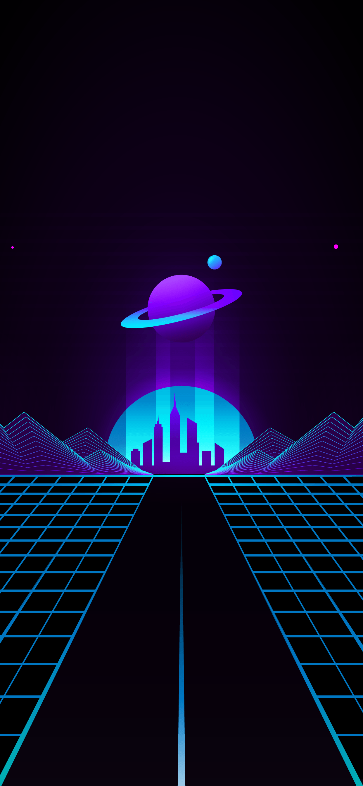 1242x2688 Outrun night Saturn