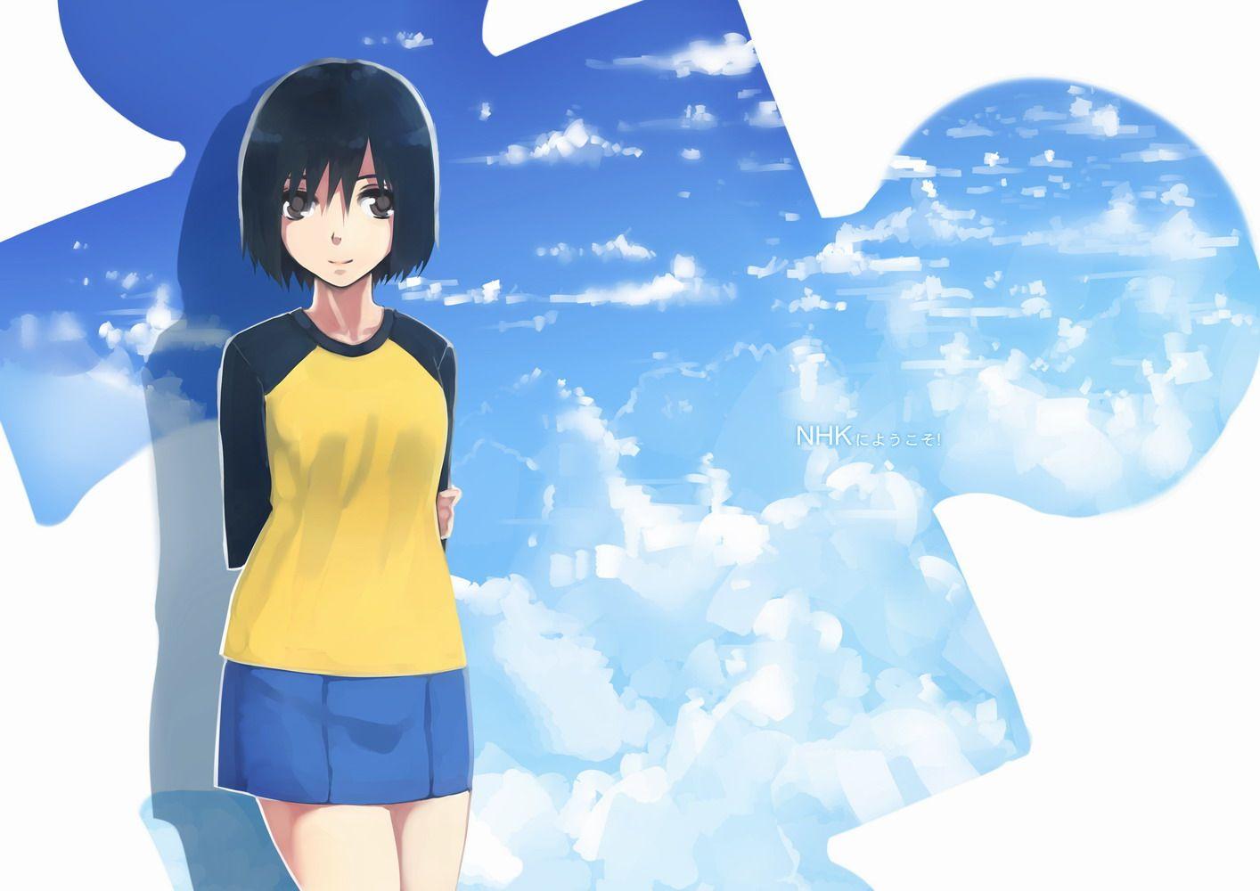 1414x1000 aoki (miharuu) black eyes black hair nakahara misaki nhk ni youkoso