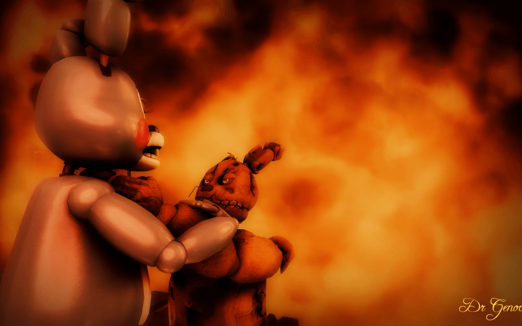 1680x1050 Free download FNAF 3 Springtrap vs Toy Bonnie Wallpaper Scene 1 by DrGenocideSFM on [1920x1080] for your Desktop, Mobile & Tablet. Explore Toy Bonnie Wallpaper. Bonnie Wallpaper FNAF, Old