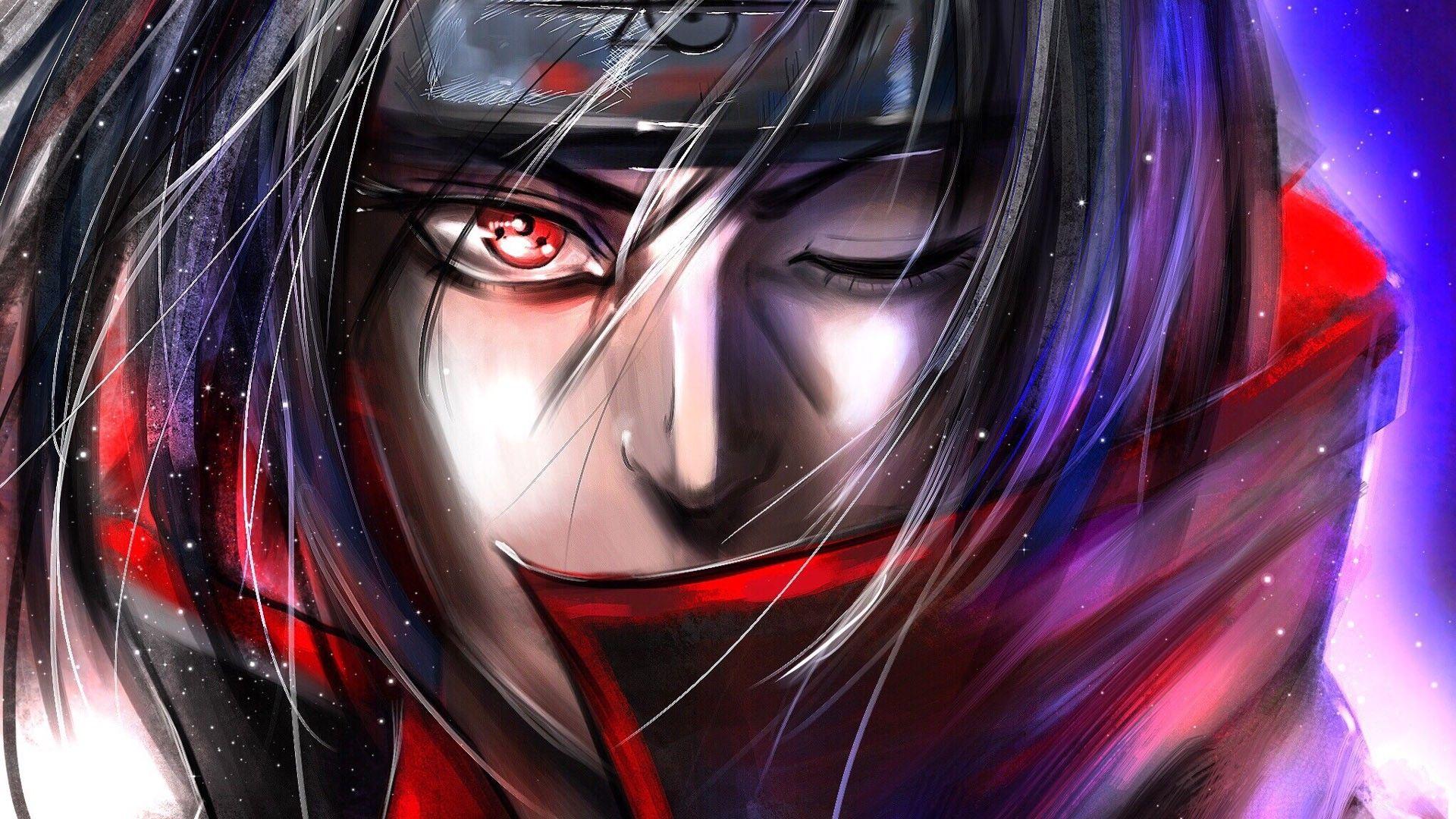 1920x1080 Akatsuki (Naruto) Itachi Uchiha In Color Background HD Anime Wallpaper.  Hình nền HD