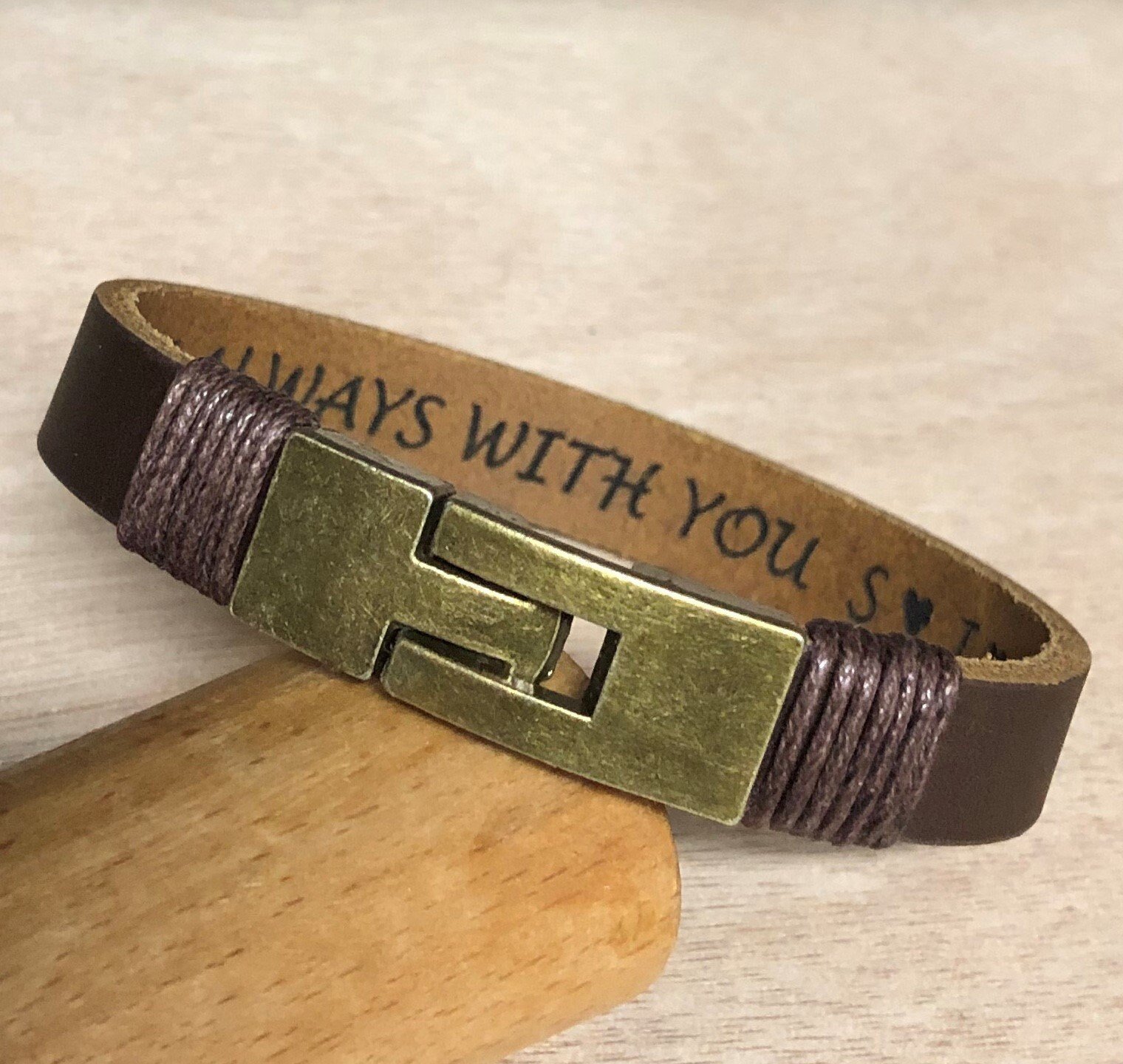 1520x1440 Personalized Leather Bracelet for Men, Hidden Message, Custom Engraved