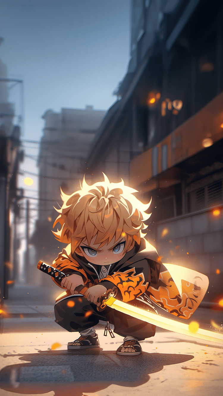 750x1334 Zenitsu Agatsuma Wallpaper 4K, AI art