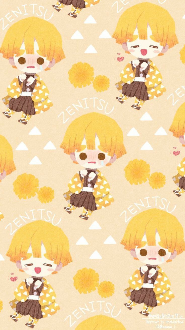 736x1309 Demon slayer wallpaper cute chibi. Zenitsu pattern, Nezuko and zenitsu wallpaper, Anime wallpaper