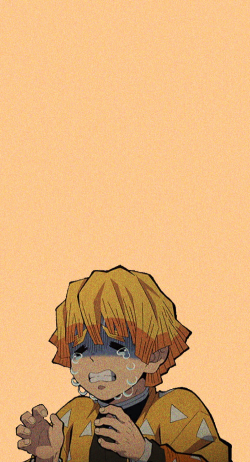 800x1475 Zenitsu crying, anime, demon slayer, HD phone wallpaper