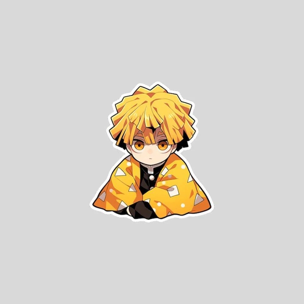 1000x1000 Pensive chibi zenitsu sticker