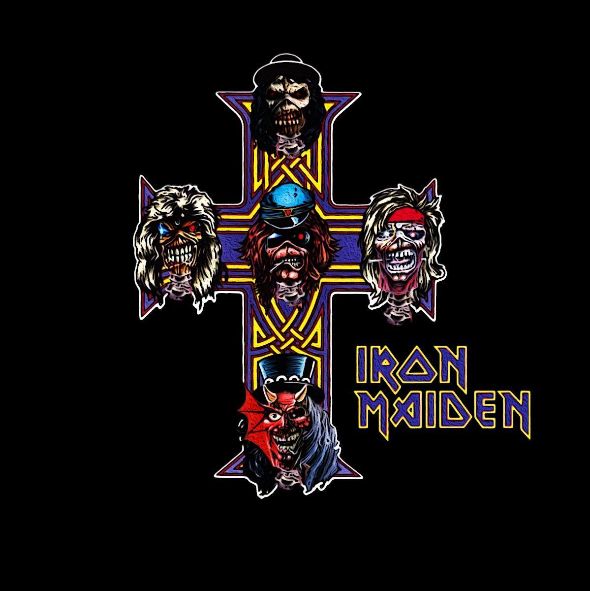 1199x1200 Happy birthday Appetite for destruction #mashup #IronMaiden #GunsNRoses #guns #slash #guitar #rocknroll