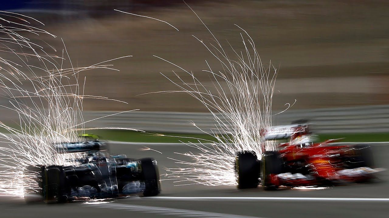 1280x720 F1 Sparks Fly at 2015 Bahrain GP