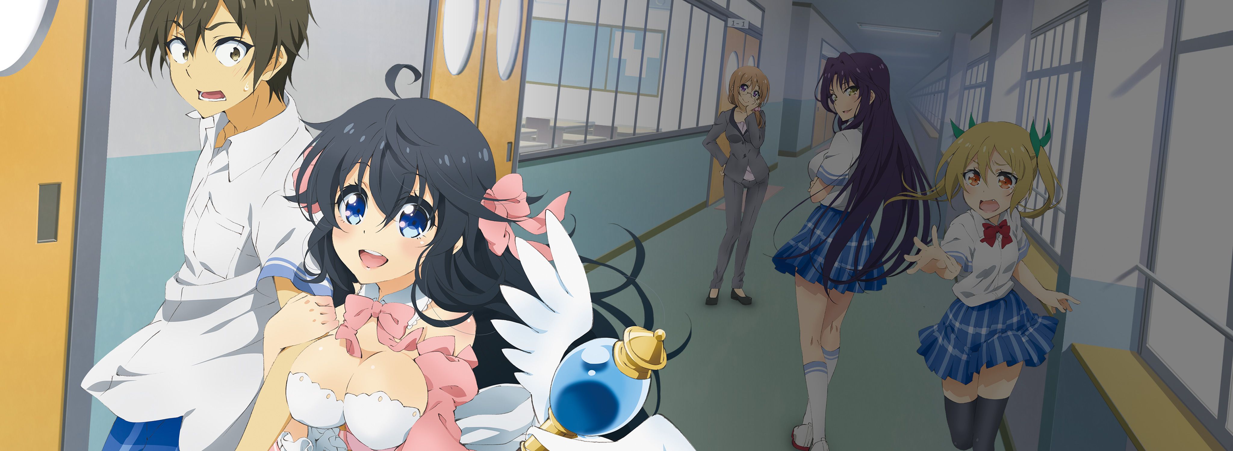 4096x1500 HD Anime Wallpaper: Yui, Ako & Akane from And You Thought There Is Never a Girl Onlinex1500