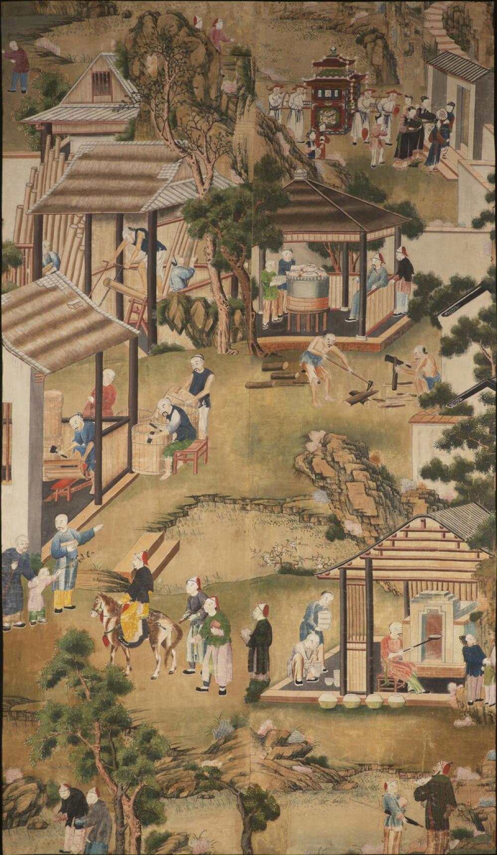 1000x1720 TWO LARGE CHINESE WALLPAPER PANELS