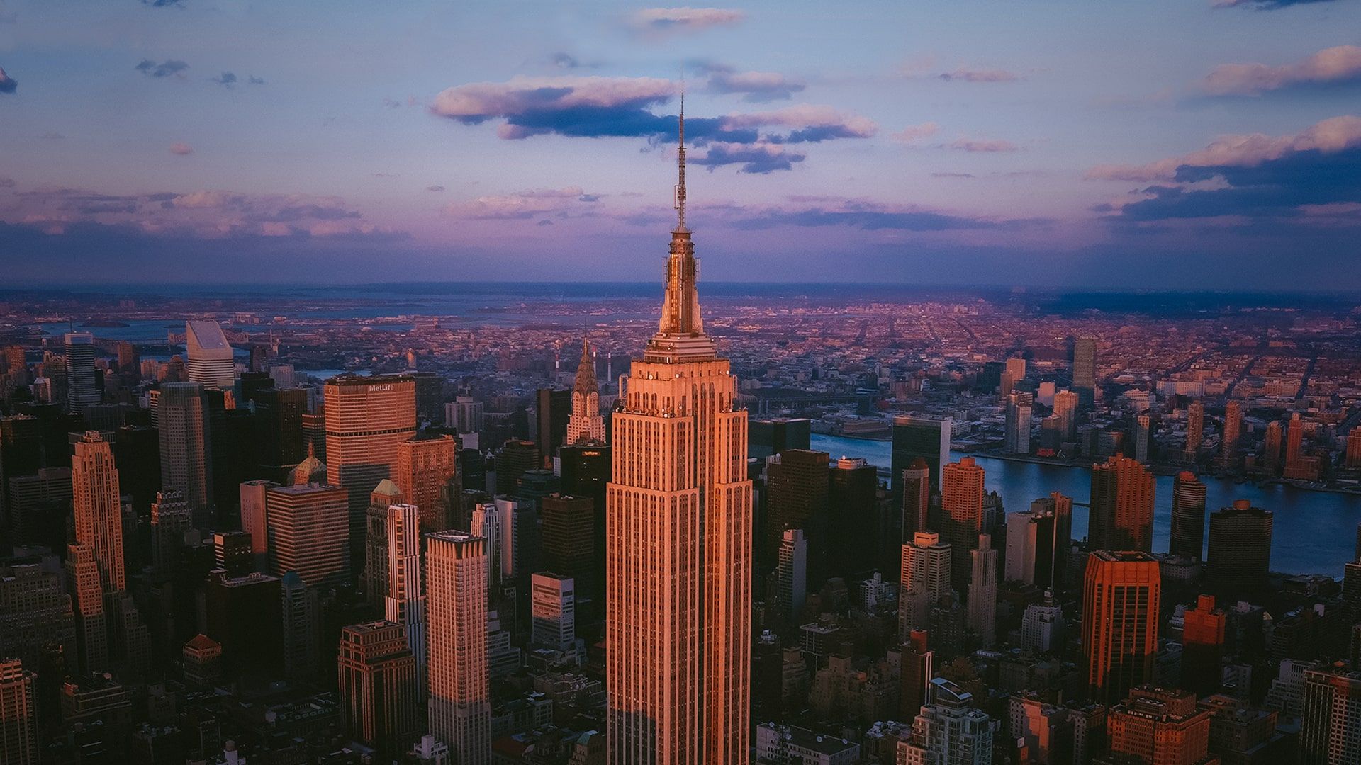 1920x1080 Architecture & Design of the NYC Skyline Icon. Empire State Building