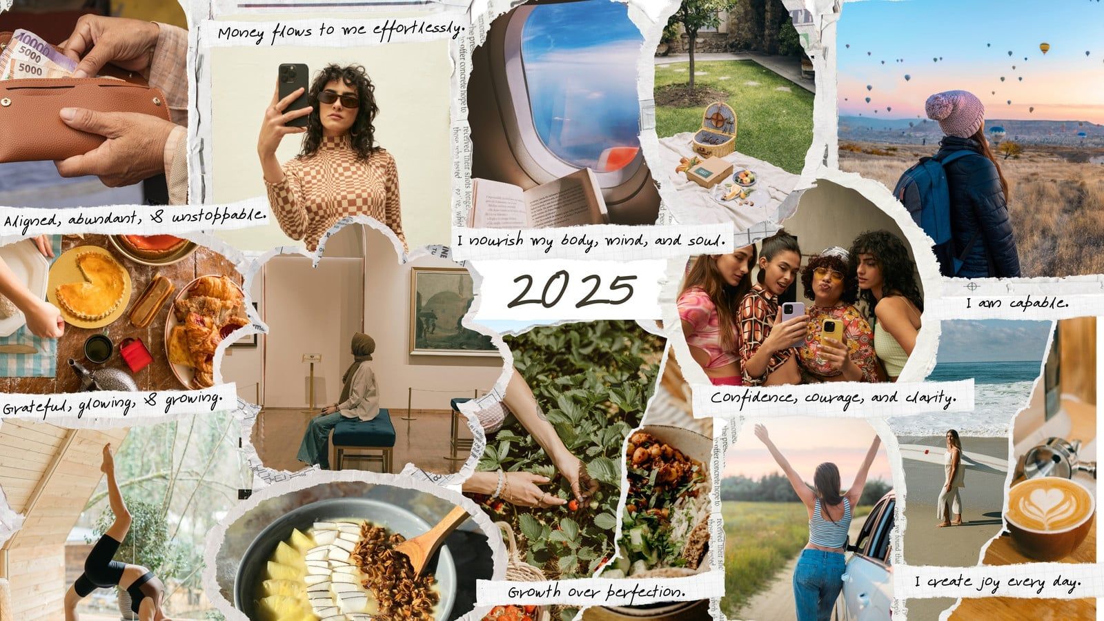 1600x900 Free and customizable vision board templates