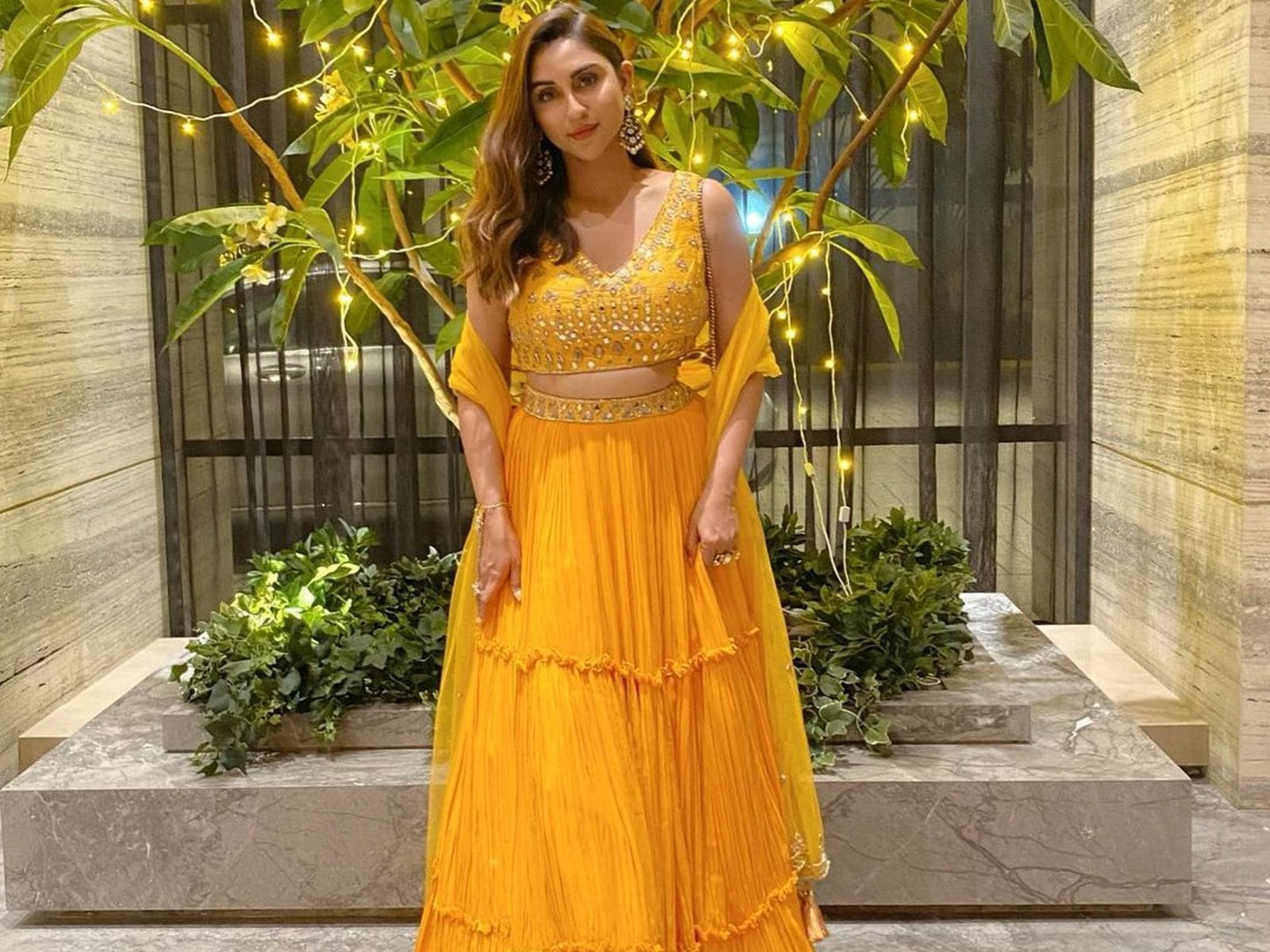 1600x1200 Krystle D'Souza Dazzles In Yellow Lehenga, Take A Look At Diva Ace The Festive Look