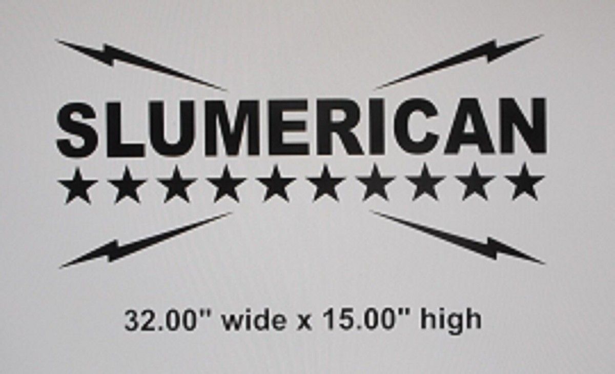 1200x729 SLUMERICAN Flag Decal 32 & 46 Wide for Car, Truck, Window