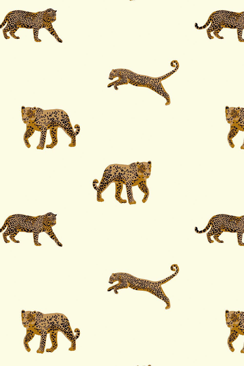 1000x1500 Leopard Leaping Grasscloth Wallpaper. Vanilla Cream / 9 in x 12 in Sample
