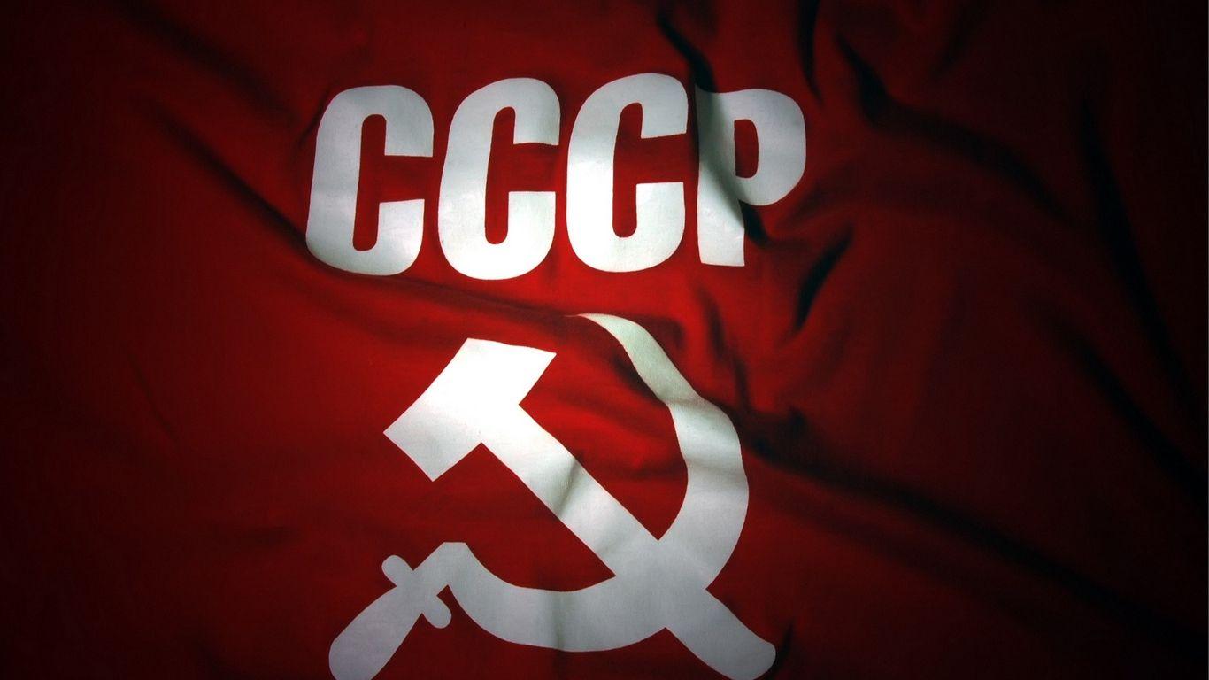 1366x768 Download wallpaper 1366x768 flag, ussr, russia, sickle tablet